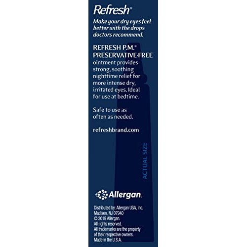 Refresh P.M. Lubricant Eye Ointment, Nighttime Relief, Preservative-Free, 0.1...