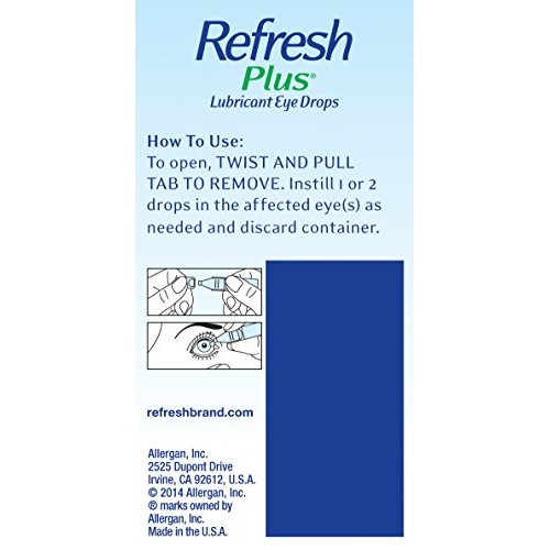 Refresh Plus Lubricant Eye Drops, Preservative-Free, 0.01 Fl Oz Single-Use Co...