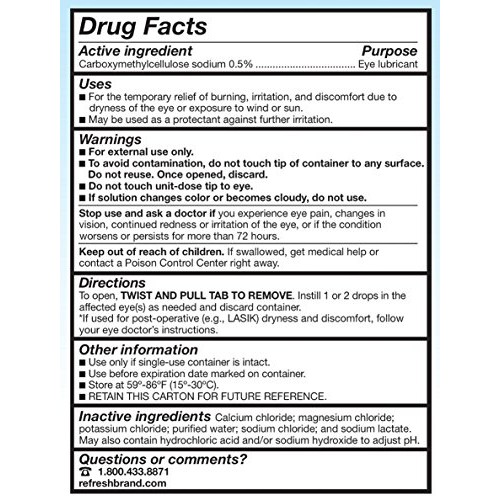 Refresh Plus Lubricant Eye Drops, Preservative-Free, 0.01 Fl Oz Single-Use Co...