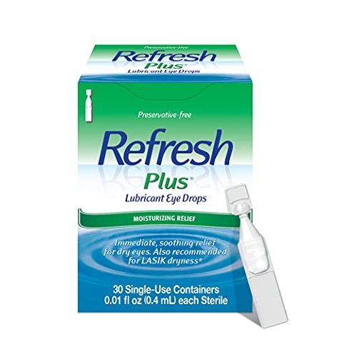 Refresh Plus Lubricant Eye Drops, Preservative-Free, 0.01 Fl Oz Single-Use Co...