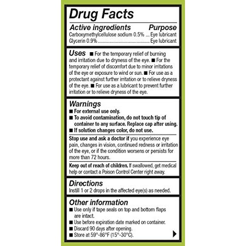 Refresh Relieva Lubricant Eye Drops, 0.33 Fl Oz Sterile, Packaging may Vary