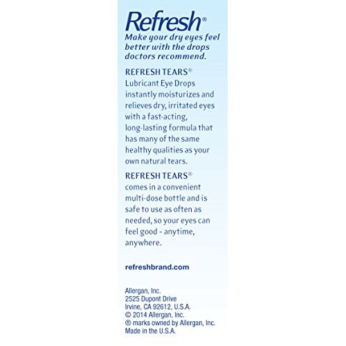 Refresh Tears Lubricant Eye Drops, 0.5 Fl Oz (2 Count)