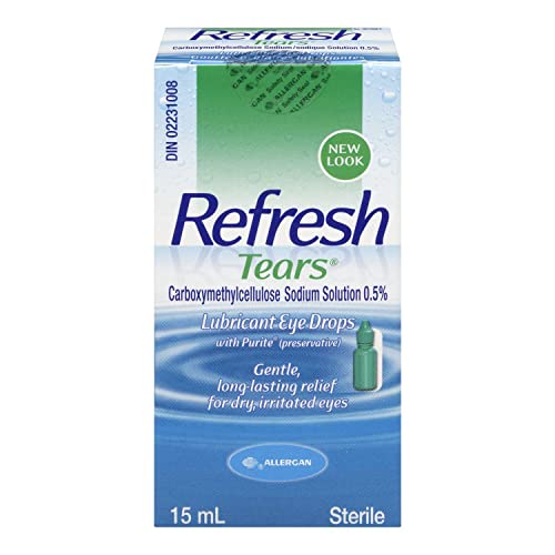 Refresh Tears Lubricant Eye Drops, 2 Bottles 0.5 fl oz,15mL each Sterile,30mL...