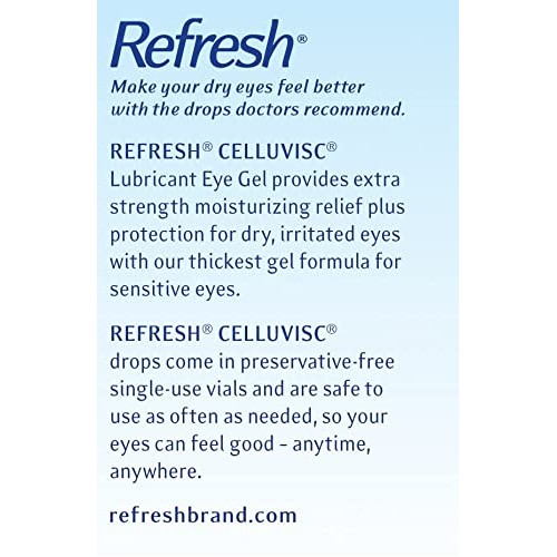 Refresh Tears Lubricant Eye Drops, 2 Bottles 0.5 fl oz,15mL each Sterile,30mL...