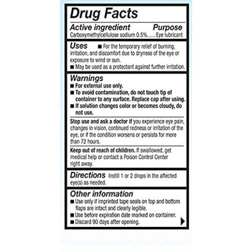 Refresh Tears Lubricant Eye Drops, 2 Bottles 0.5 fl oz,15mL each Sterile,30mL...