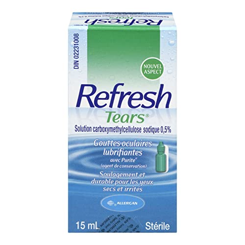 Refresh Tears Lubricant Eye Drops, 2 Bottles 0.5 fl oz,15mL each Sterile,30mL...