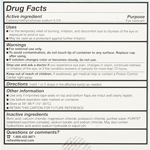 Refresh Tears Lubricant Eye Drops (4 x .5 fl oz and 1 x .17 fl oz. bottles)