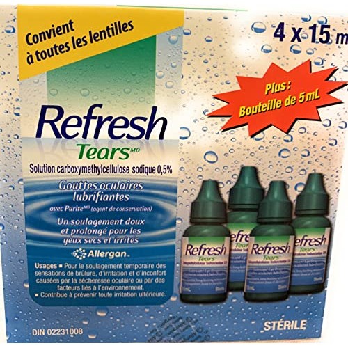 Refresh Tears Lubricant eye drops 4x15 ml, 1x5 ml