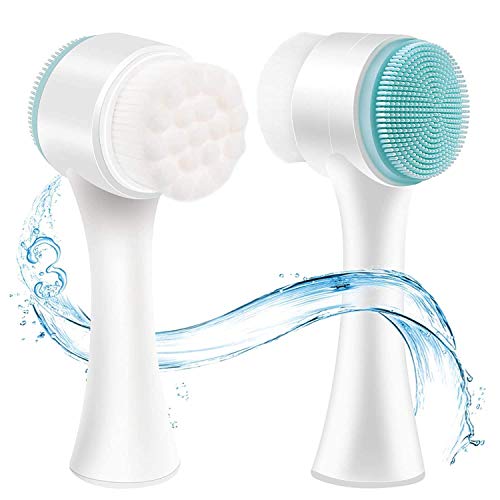 Manual Facial Cleansing Brush, 2-in-1 Skin Care face Brush, Silicone Facial S...
