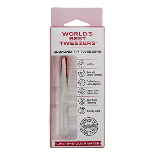 World's Best Tweezers Diamond Tip Tweezer - Diamond Coated Slant Tip Precisio...