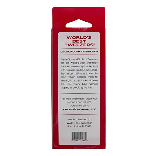 World's Best Tweezers Diamond Tip Tweezer - Diamond Coated Slant Tip Precisio...