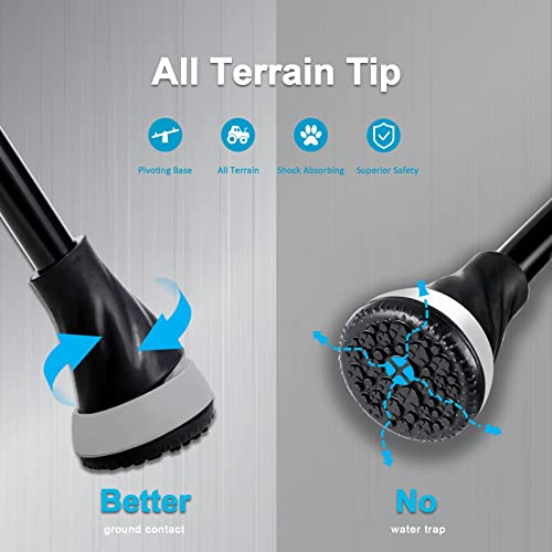 All Terrain Walking Cane, Foldable Walking Sticks for Seniors & Adults, Pivot...