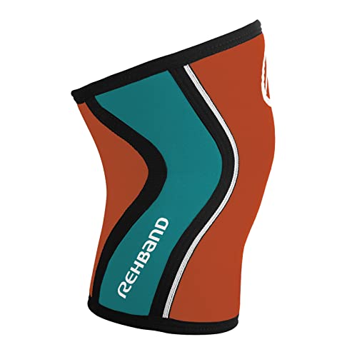 Rehband Rx Knee Support - 5mm - Orange/Teal - XSmall - 1 Sleeve