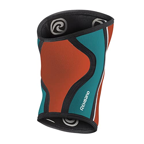 Rehband Rx Knee Support - 5mm - Orange/Teal - XSmall - 1 Sleeve