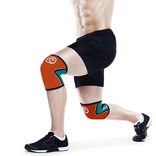 Rehband Rx Knee Support - 5mm - Orange/Teal - XSmall - 1 Sleeve