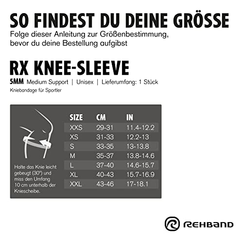 Rehband Rx Knee Support - 5mm - Orange/Teal - XSmall - 1 Sleeve