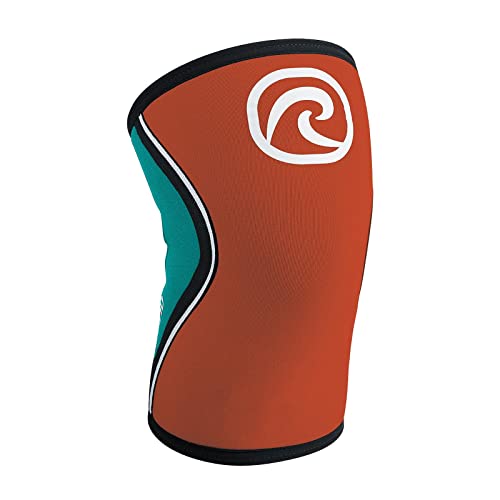 Rehband Rx Knee Support - 5mm - Orange/Teal - XSmall - 1 Sleeve