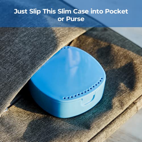 Reinmoson (2Pack) Blue Retainer Case with Vent Holes Mirror for Aligner, Dent...