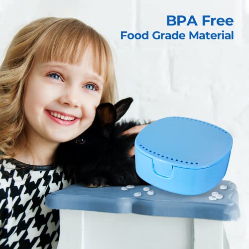 Reinmoson (2Pack) Blue Retainer Case with Vent Holes Mirror for Aligner, Dent...