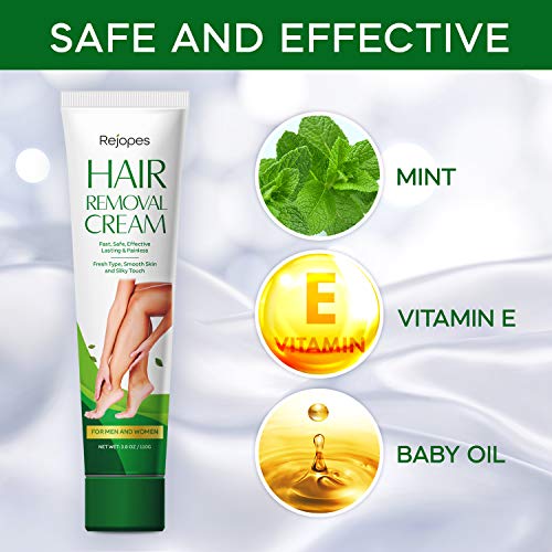 REJOPES Hair Removal Cream - Painless Flawless Depilatory Cream, Gentle & Soo...