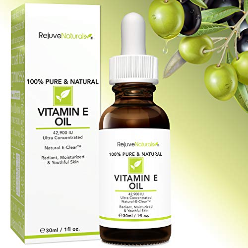 Vitamin E Oil - 100% Pure & Natural, 42,900 IU. Visibly Reduce the Look of Sc...