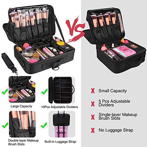 Relavel Makeup Bag Travel Makeup Train Case 13.8 inches Large Cosmetic Case P...