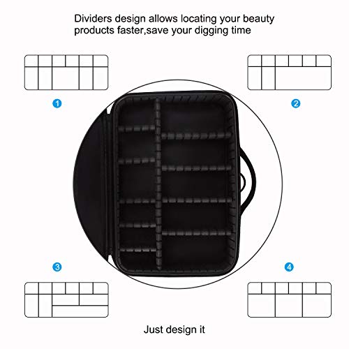 Relavel Makeup Bag Travel Makeup Train Case 13.8 inches Large Cosmetic Case P...