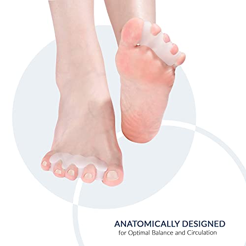 Anatomical Gel Toe Separators, Spreaders & Straighteners- Relieves Foot Pain ...