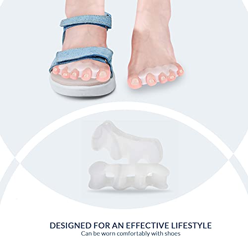 Anatomical Gel Toe Separators, Spreaders & Straighteners- Relieves Foot Pain ...