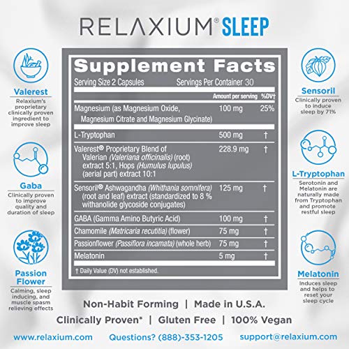 Relaxium Natural Sleep Aid | Non-Habit Forming | Sleep Supplement for Longer ...