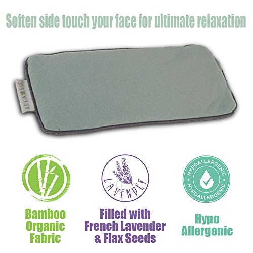 Relaxso Flax Seed Pain-Out Bamboo Eye Pillow with Lavender, Natural Bamboo Teal