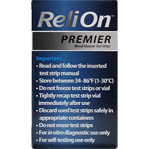 ReliOn Premier Blood Glucose Test Strips, 100 Ct (2 pk)