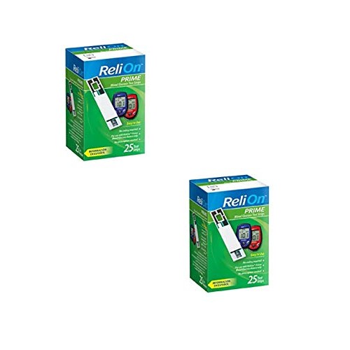 ReliOn Prime Blood Glucose Test Strips, 25 Count (2 Pack)