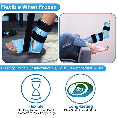 Relief Expert Ankle Foot Ice Pack Wrap for Injuries Reusable Gel Cold Pack wi...