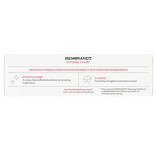 Rembrandt Intense Stain Whitening Toothpaste, Mint Flavor, 3.5-Ounce (2 Pack)