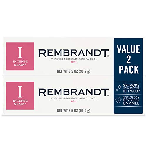 Rembrandt Intense Stain Whitening Toothpaste, Mint Flavor, 3.5-Ounce (2 Pack)