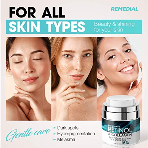 Retinol Cream for Face – Facial Moisturizer with Hyaluronic Acid and Collagen...