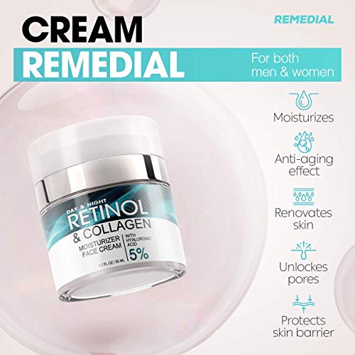 Retinol Cream for Face – Facial Moisturizer with Hyaluronic Acid and Collagen...