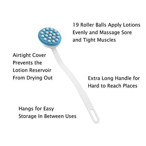 Remedy Lotion Applicator and Massager – Handheld Long Handled Easy Reach Roll...