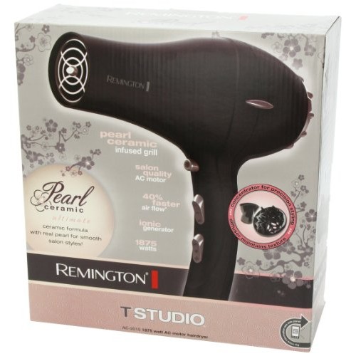 Remington AC2015 Pro Hair Dryer with Pearl Ceramic Technology, Black/Pink
