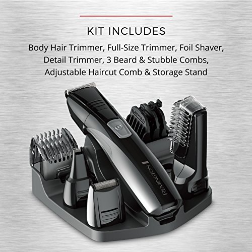 Remington PG525 Head to Toe Lithium Powered Body Groomer Kit, Beard Trimmer (...