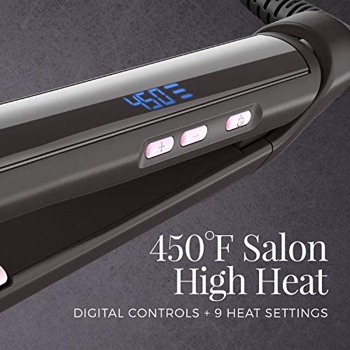 Remington S9500 Pro 1" Pearl Ceramic Flat Iron, Hair Straightener, Digital Co...