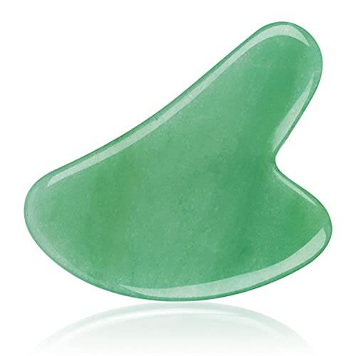 Gua Sha Facial Tool, Green Aventurine Natural Jade Stone Guasha Board for SPA...