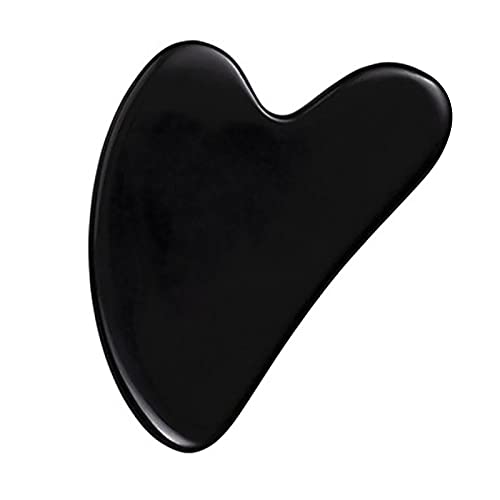 Gua Sha Massage Tool, Black Obsidian Guasha Board for Face & Body, Natural Ja...