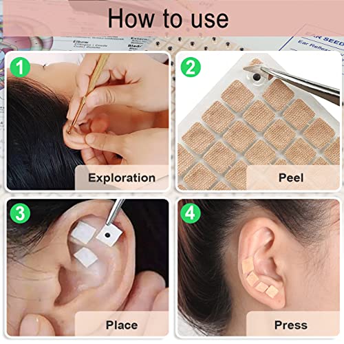 Multi-Condition Ear Seeds Acupuncture Kit, Facial Reflexology Tools, with Acu...
