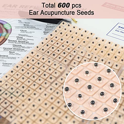 Multi-Condition Ear Seeds Acupuncture Kit, Facial Reflexology Tools, with Acu...
