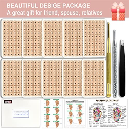 Multi-Condition Ear Seeds Acupuncture Kit, Facial Reflexology Tools, with Acu...