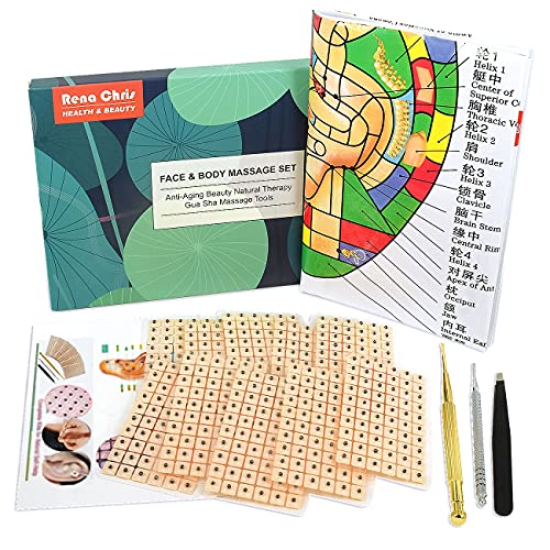 Multi-Condition Ear Seeds Acupuncture Kit, Facial Reflexology Tools, with Acu...