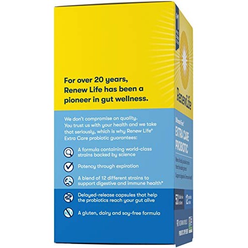 Renew Life Adult Probiotics 50 Billion CFU Guaranteed, Probiotic Supplement, ...
