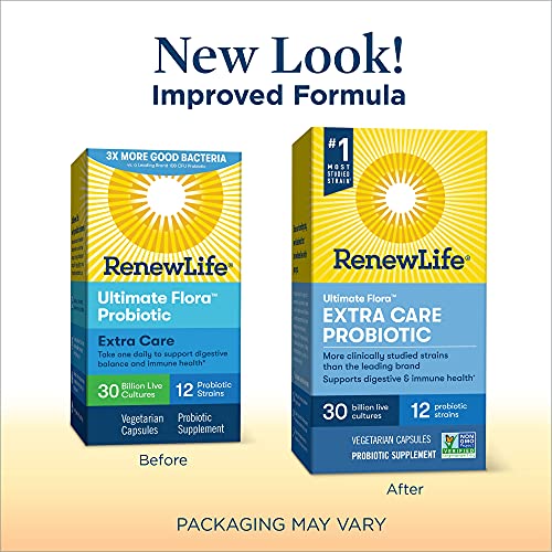 Renew Life Probiotics 30 Billion CFU Guaranteed, 12 Strains, For Men & Women,...